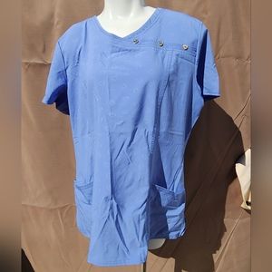 Heart & Soul Cyan Scrub Top